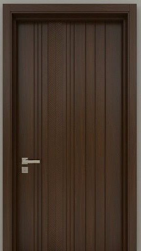 Fensterung fluted solid-core main entrance door — 900×2100 mm digital lock ready